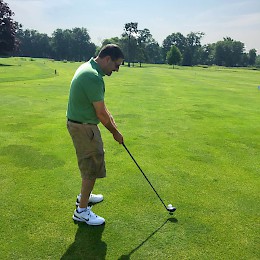 Matt Keywell "Teeing" at Annual DMAA Golf outing! Careful everybody stand wayyyyyyyyy to the side and in front of him as his balls have a habit of going behind him :)