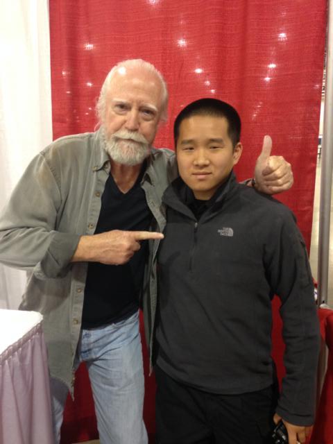 Noah Perrin with Scott Wilson for the hit TV Show "Walking Dead" at the 2014 Comic Con